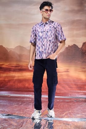 Blue Berry Poised Oversized Shirt-M