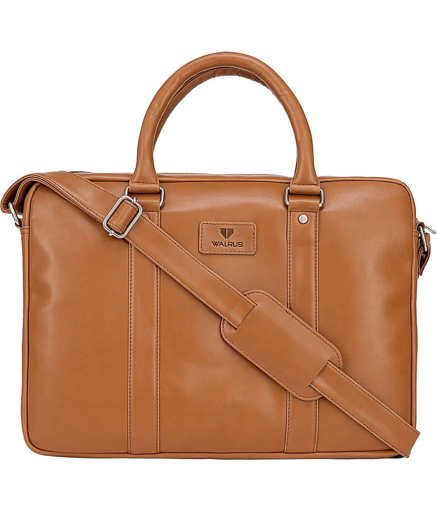 Walrus Tan Faux Leather Office Bag