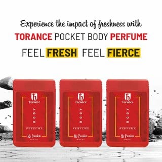 (Pack of 3) Torance Pocket Body Perfume My Passion | Long-Lasting Fresh Fragrance Spray for Men & Women (18 ml Each)