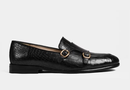 Valeria Croc Black (SALE)-UK 5