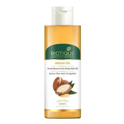 Biotique Argan Hair Oil from Morocco| Enriched with Pure Moroccan Argan Oil | Helps Control Frizz, Strengthen Hair & Reduce Breakage | Nourishes Dry, Dull & Damaged Hair| 200ml Biotique Argan Hair Oil from Morocco| Enriched with Pure Moroccan Argan Oil |