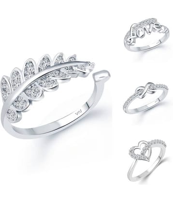Vighnaharta Twinkling Charming Rings Rhodium Plated For women and Girls VFJ1548-1568-1569-1076FRR16