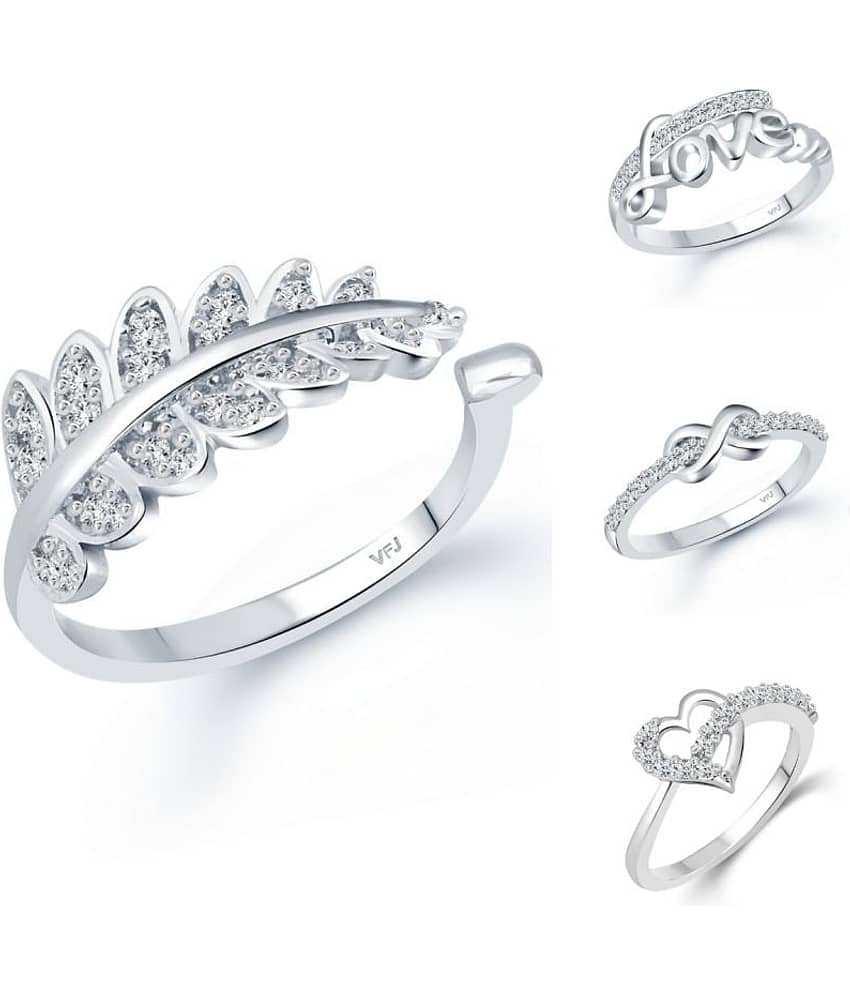 Vighnaharta Twinkling Charming Rings Rhodium Plated For women and Girls VFJ1548-1568-1569-1076FRR16