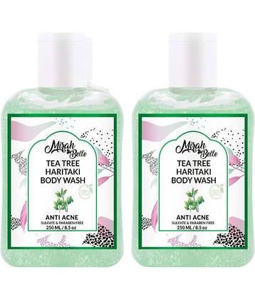 Mirah Belle Organic Tea Tree Anti Acne For Healing Acne, Pimples, SLS, Paraben, GMO Body Wash 250 mL Pack of 2