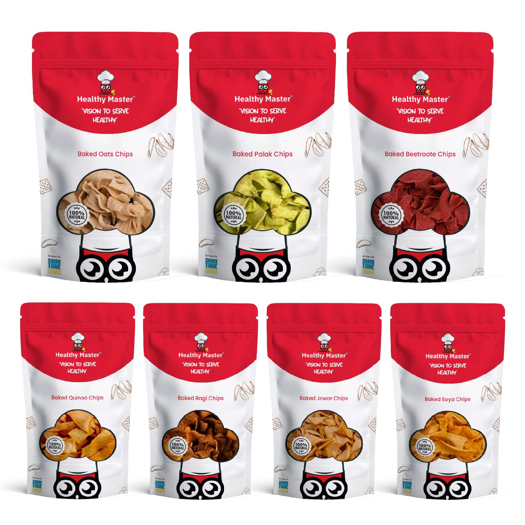 Healthy Master Baked Chips Combo 210g (30g each) | (Ragi Chips, Quinoa Chips, Oats Chips, Palak Chips, Beetroot Chips, Jowar, Soya Chips)