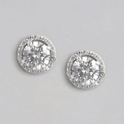 92.5 Silver Whirl Stud Earrings-Earring