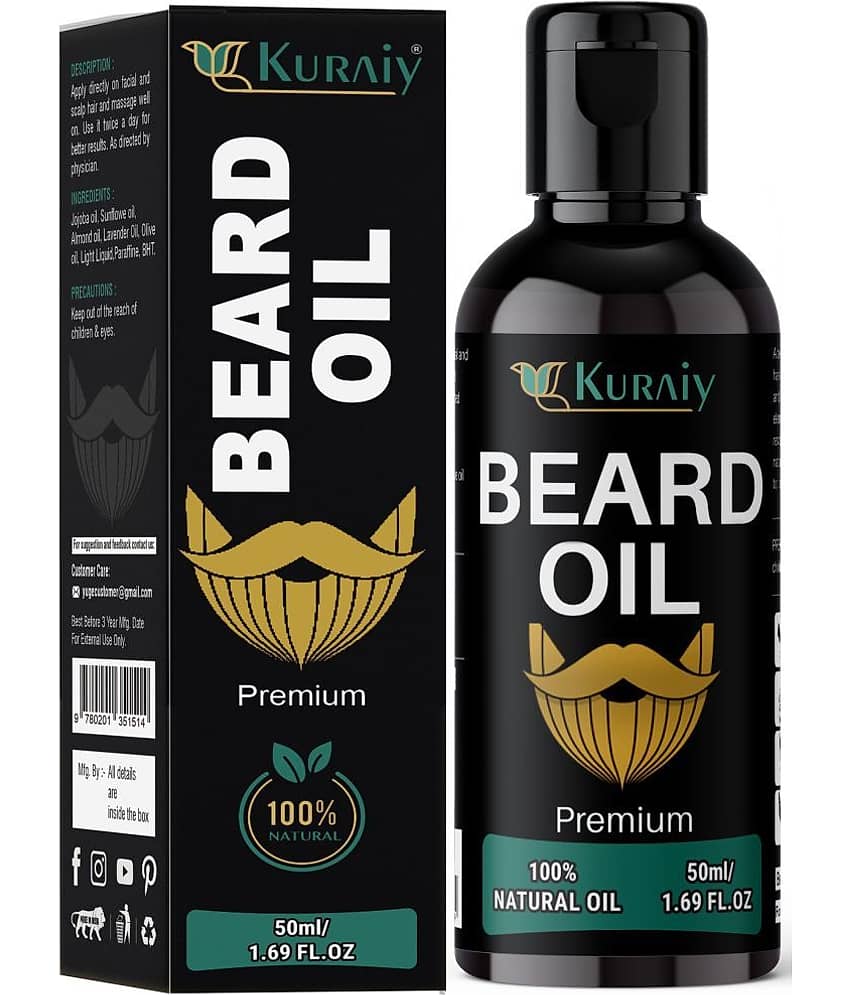 KURAIY Beard Growth Oil 100% Natural Beard Growth Oil Products For Men PACK OF 1