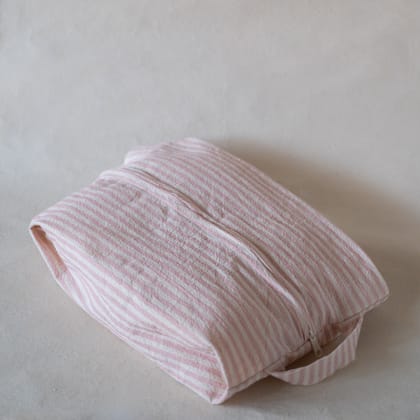 Petal Line Crinkle Shoe Bag (Set of 2)-Crinkle Cotton - Natural