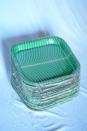 EcoFriendly Green Square Paper Plates