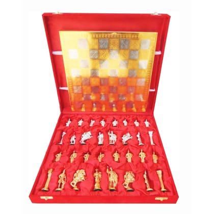 Brass Chess Gold Silver Edition | Royal Gift Item, Height : 1 Inch (BSMAS363 D)