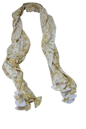 Eco Printed Cotton Stole, Natural Dyed Pattern, Traditional Indian Design