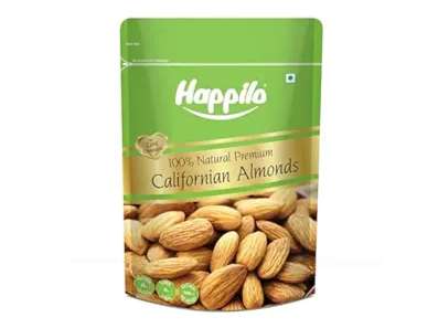 Happilo 100% Natural Premium California Almonds 1kg Value Pack Pouch - Pack of 8