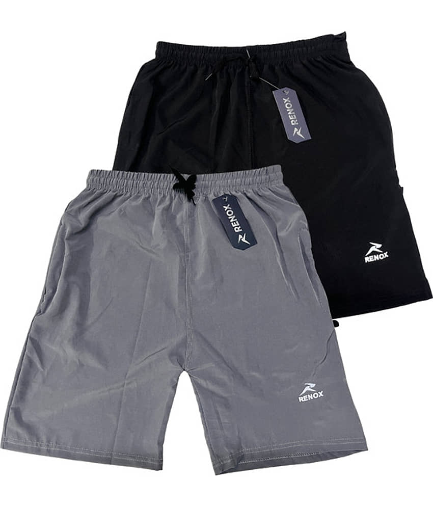 Renox Multicolor 4 Polyester Men's Shorts ( Pack of 2 )
