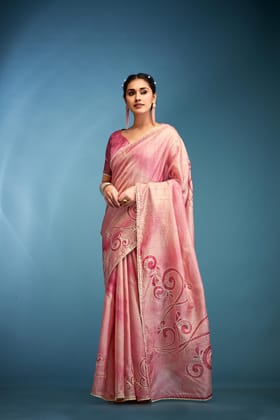 Pure Tusser With Hand Based Work and Amazing Designer Blouse