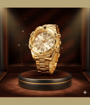 Fadiso Fashion Gold Stainless Steel Analog Men's Watch