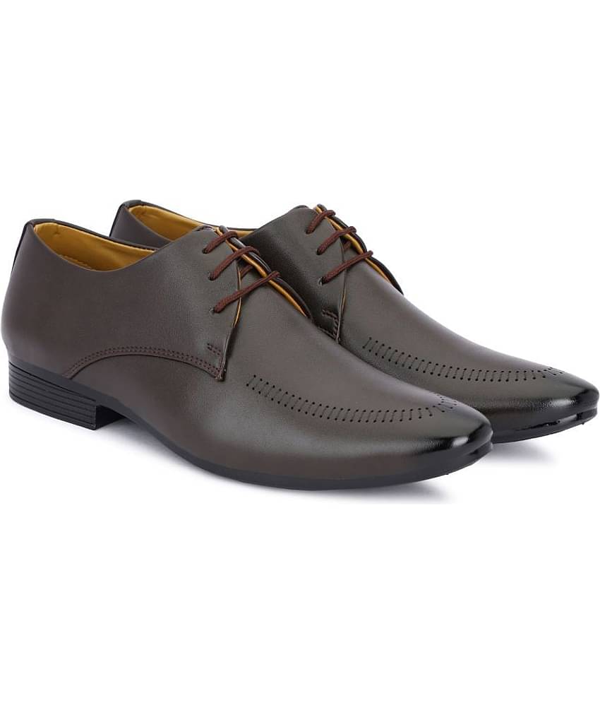 MARKRANGE - Brown Men's Derby Formal Shoes