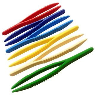 6 Color Plastic Tweezer Set With Textured Handle Tweezers 6pc Set
