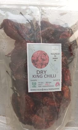 Doyang Dhansiri Fed Bamboo FPC Dry King Chilli – 50g | Premium Sun-Dried Spicy Chillies