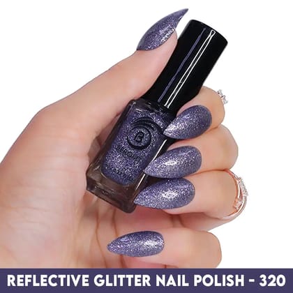 REFLECTIVE PURPLE MARTINI GLITTER NAIL POLISH BNP 320
