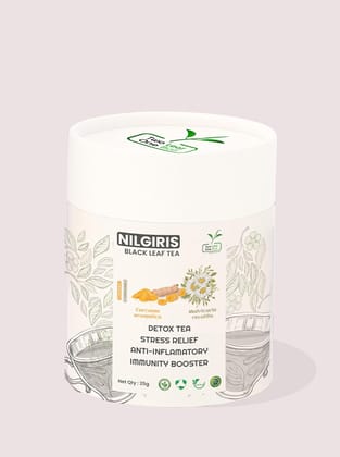 Two Leaf One Bud Nilgris Black Leaf Tea - Turmeric and Chamomile 50 Gms