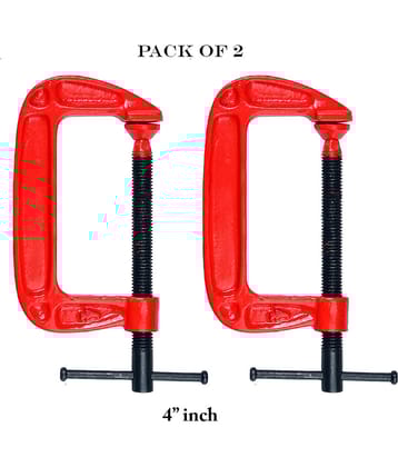 "Laxmi 4"" Inch Heavy Duty G Clamp (Pack of 2) For Holding Products Tools Items C-Clamp