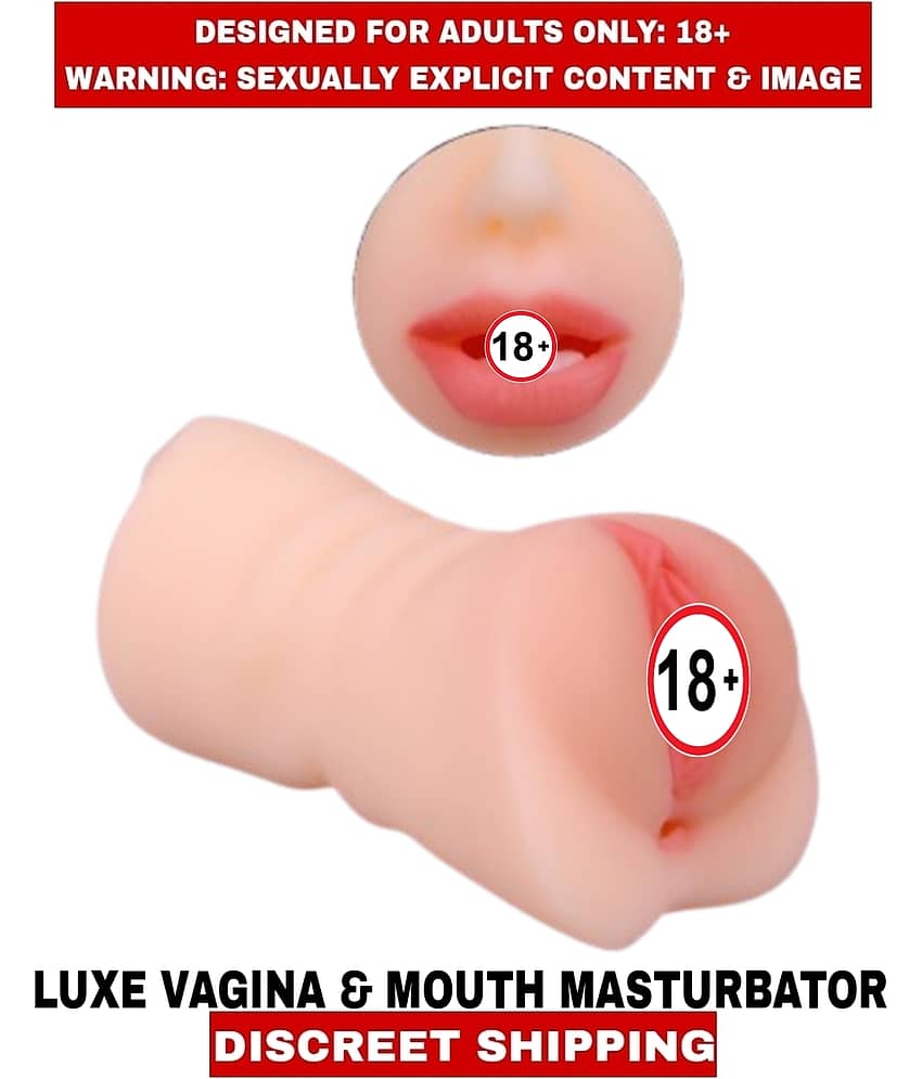 Sexual Wellness Men's Sex Toys Real Feel L U X E 2in1 Pocket Pussy Vagina and Mouth Double Side Silicon Masturbator For Men