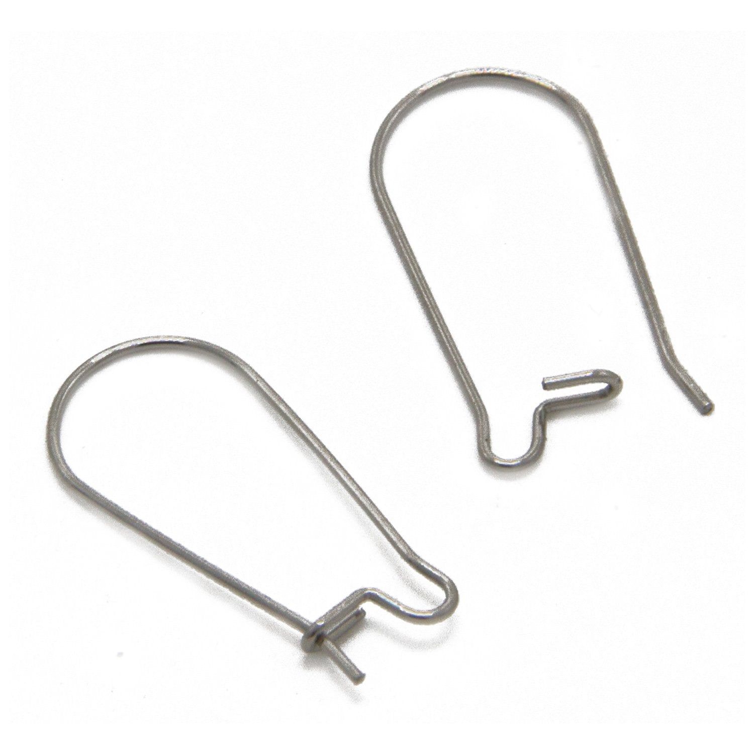 Tarnish Resistant 304-Stainless Steel Earring Hooks 25x10 mm Kidney Silver Color (5 Grams, 20 Pieces) For Jewellery Making-20 Pieces