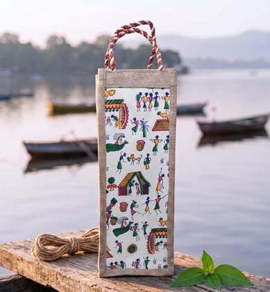 Handcrafted Jute Bottle Bag Handcrafted Jute Bottle Bag