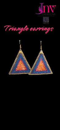 Triangle earrings multi colour