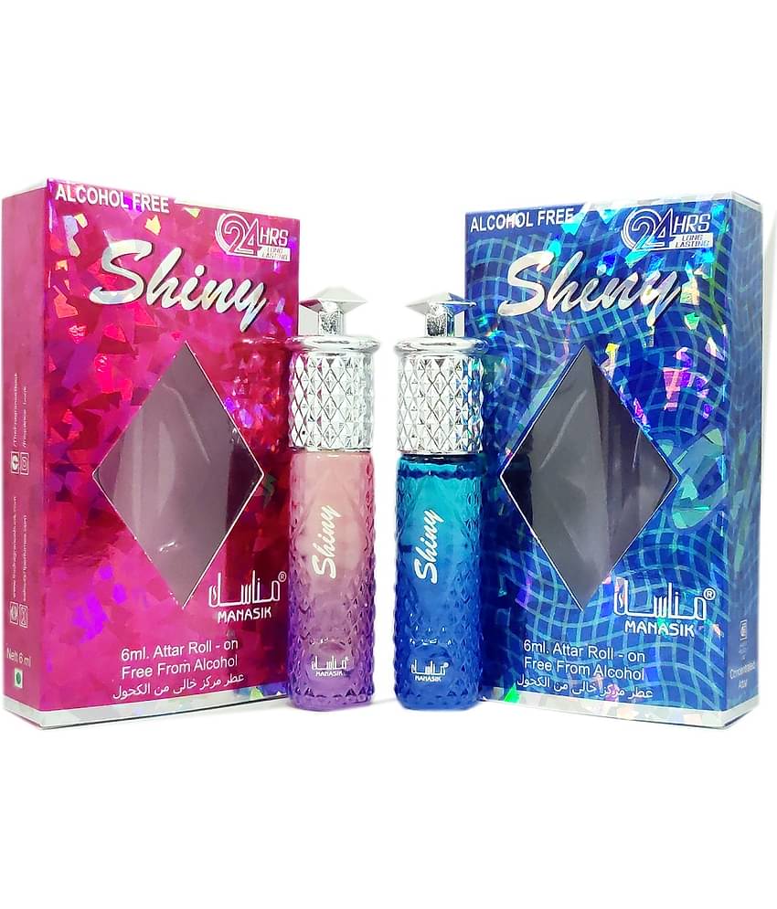 MANASIK SHINY BLUE & SHINY PINK  Concentrated   Attar Roll On 6ml .  ( COMBO SET )