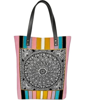 Lychee Bags Tote Bag Canvas Set of 1 ( Multicolor )