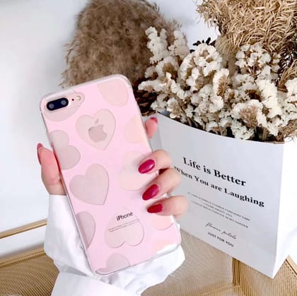 Cute Hearts Transparent Case-iPhone 7