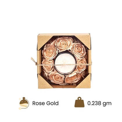 Thai Rose Fragrant Dried Flowers Wreath Candles Rose Gold