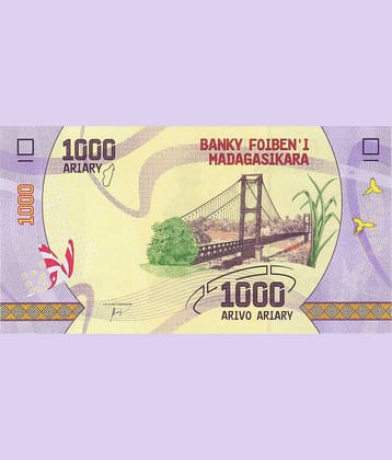 SUPER ANTIQUES GALLERY - RARE MEDAGASCAR 1000 ARIARY UNC NOTE 1 Paper currency & Bank notes