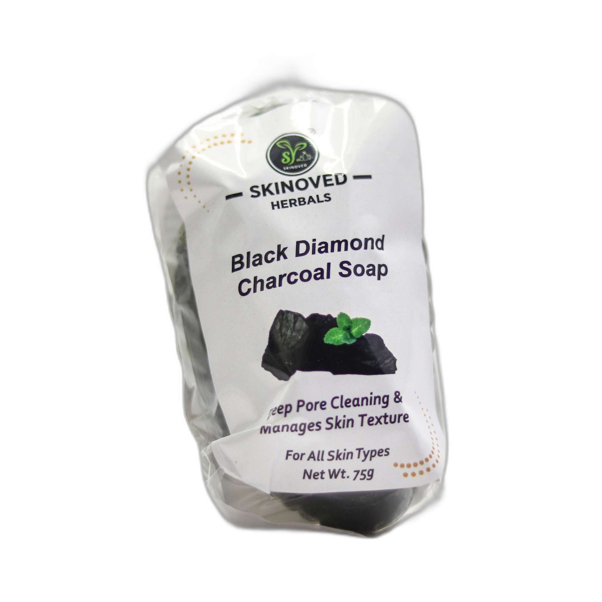 Skinoved Herbals Black Diamond Charcoal Soap 75 Gms