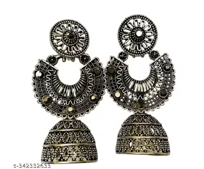 Cute Oxidised Jhumka Earrings
