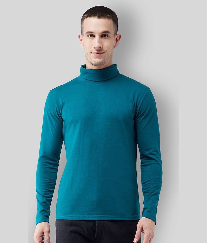 Gritstones Pack of 1 Cotton Blend Regular Fit Men's T-Shirt ( Blue )