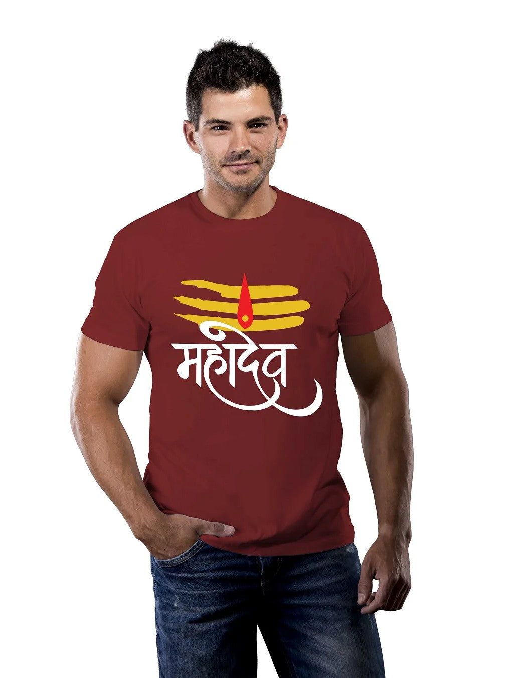 Mahadev T-Shirt-Maroon / XS