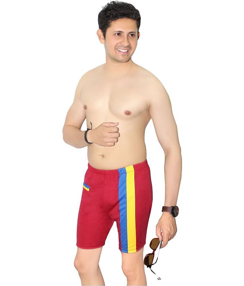 Goodluck Maroon Cotton Lycra Jammer