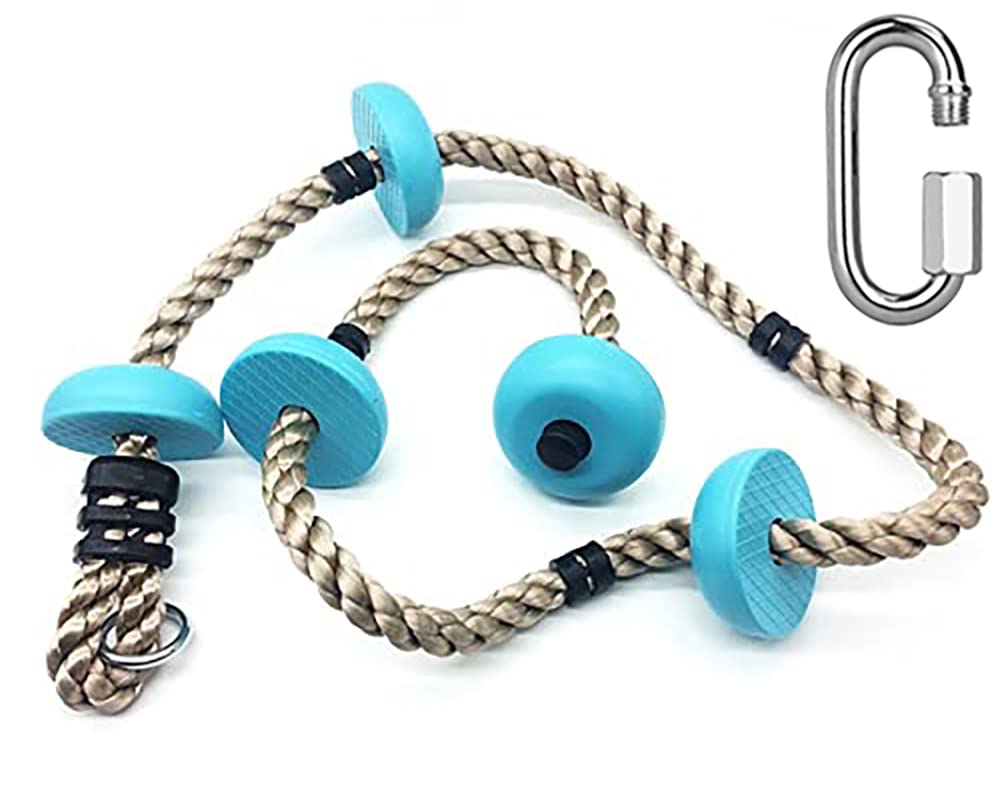 REZNOR 6.5ft Kids Climbing Rope with 5 Plastic Knots Ideal for Tree Houses and Climbing Frames, Swing Set Backyard Outdoor Play