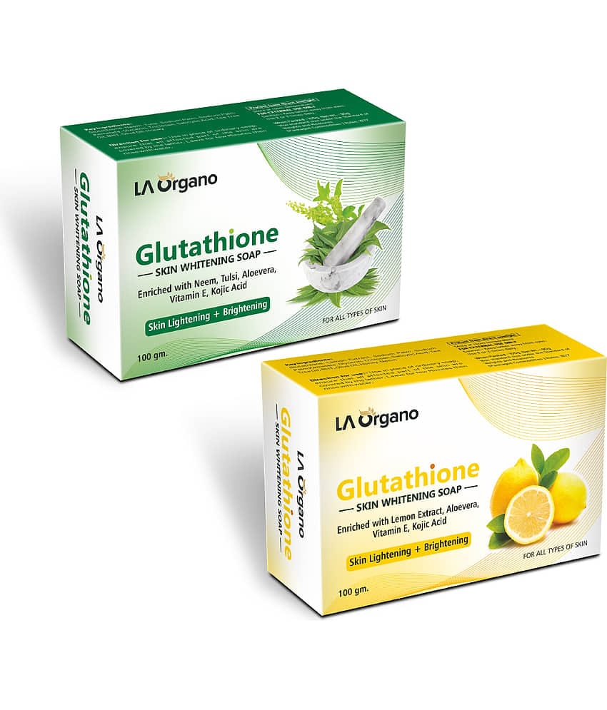 LA ORGANO Glutathione Neem Tulsi & Glutathione Lemon Soap Soap 200 mg Pack of 2