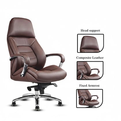 Rose Veda High Back Office Chair (Brown)