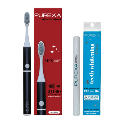 Sonic Sleek Toothbrush With Teeth Whitening Pen-Onyx Black