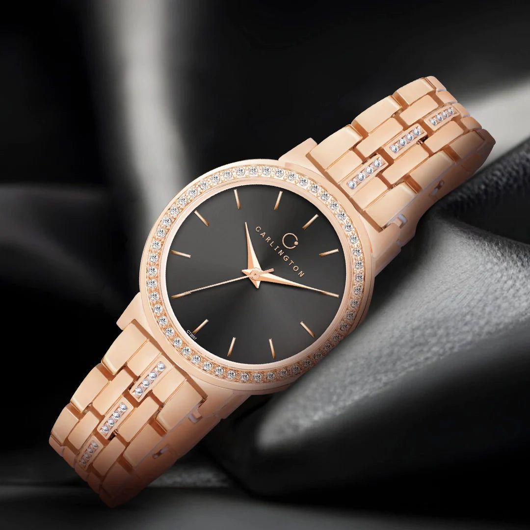 Iconic 2037 Black Analog Womens Watch