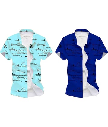 Blue dove Elastane Regular Fit Printed Half Sleeves Men's Casual Shirt - Maroon ( Pack of 2 )