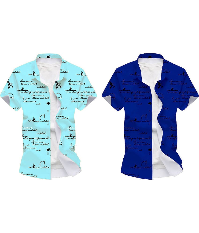 Blue dove Elastane Regular Fit Printed Half Sleeves Men's Casual Shirt - Maroon ( Pack of 2 )