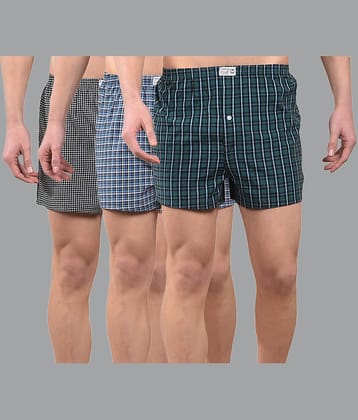 Dollar Pack of 3 Cotton Boxers For Men's ( Assorted 1 )