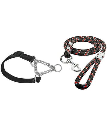 Tame Love Combo Half Dog Chain Collar and Training Leash for large breed with Strong Cast Hook (18mm)
