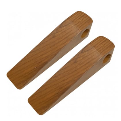 Door Stopper for Home (Pack of 2) – 6 ¼ Inch Long × 1 ¼ Inch Tall Solid Sheesham Wood Handmade Gate Stop – Premium Indian Rosewood Main Door Wedge