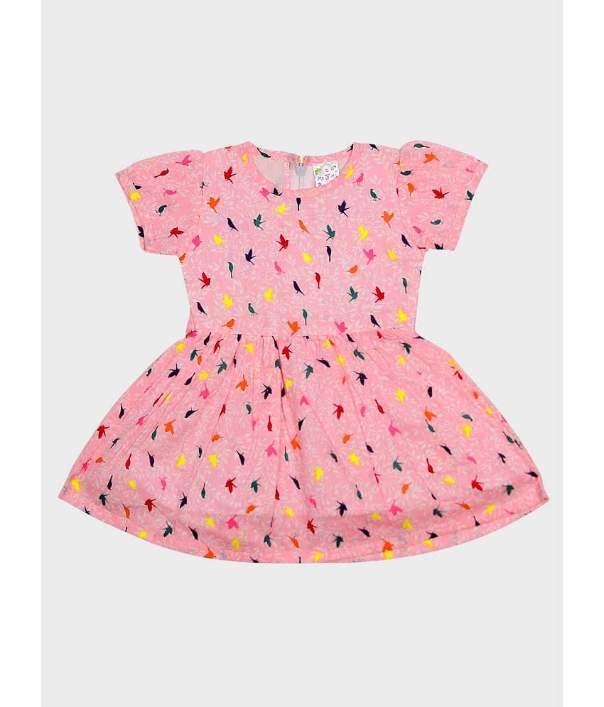 Me N My CLOSET Pack of 1 Baby Girls Cotton Frock ( Pink )